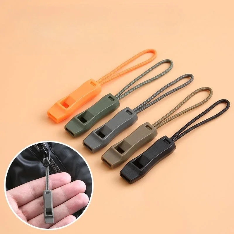 Outdoor Survival Whistle Camping Hiking Rescue Emergency Whistle Diving Survival Whistle Zipper Pull Combo for Backpack Tent