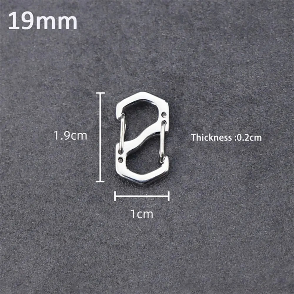 10PCS Stainless Steel Backpack Buckle S Type Handmade Carabiner with Lock Silver Necklace Clasps Jewelry Accessories