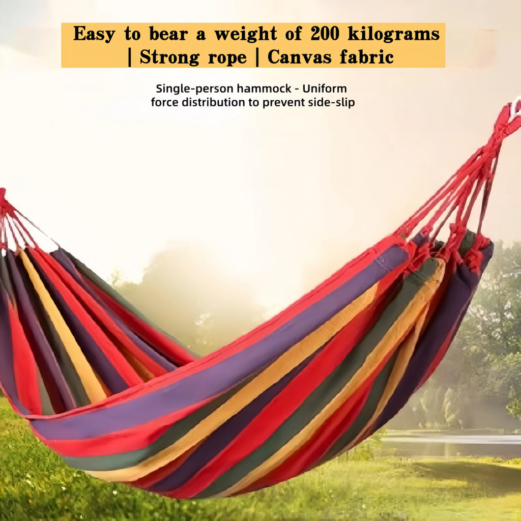 Portable Thick Canvas Camping Hammock for Adult Outdoor Use Easy to Carry and Store Comfortable Hammock for Camping Hiking Trips