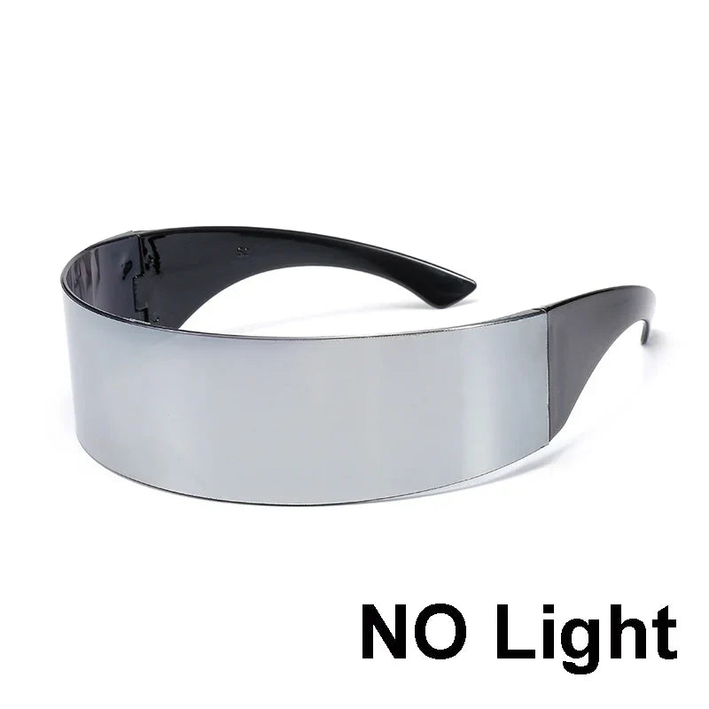 Cyberpunk Futuristic Luminous Glasses Rave Cyber light up Goggles LED glowing visor glasses for EDM music show props