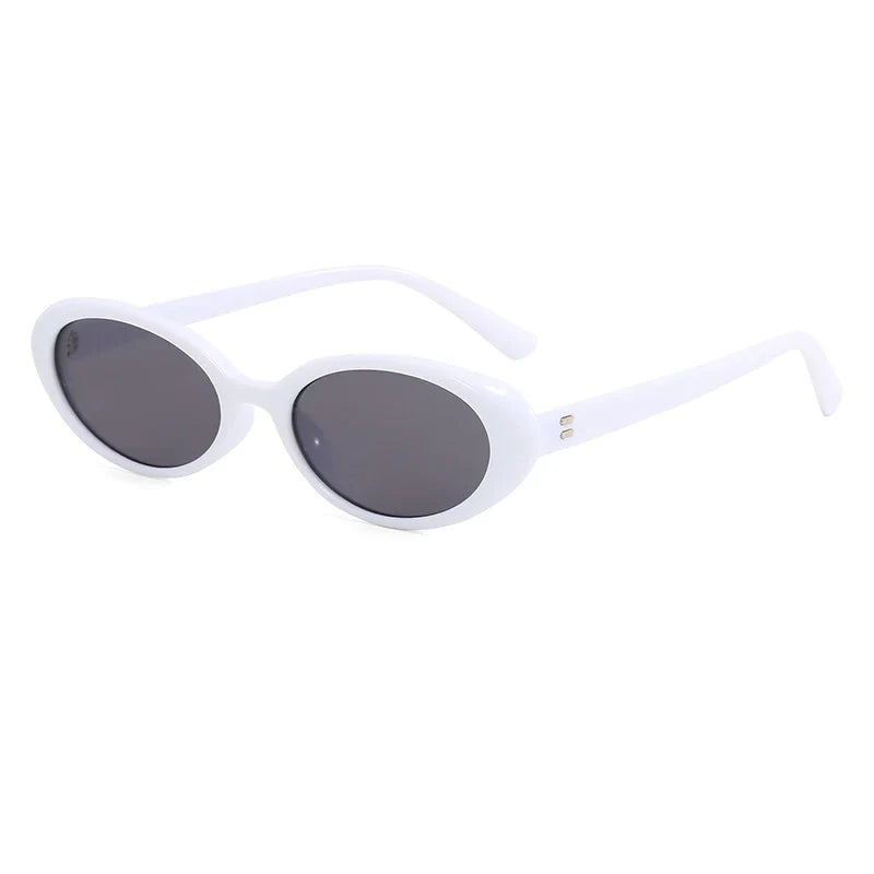 Fashion Small Oval Sunglasses Women Men Rivets Shades  Retro Eyewear Luxury Sun Glasses UV400 Brand Oculus Female Gafas