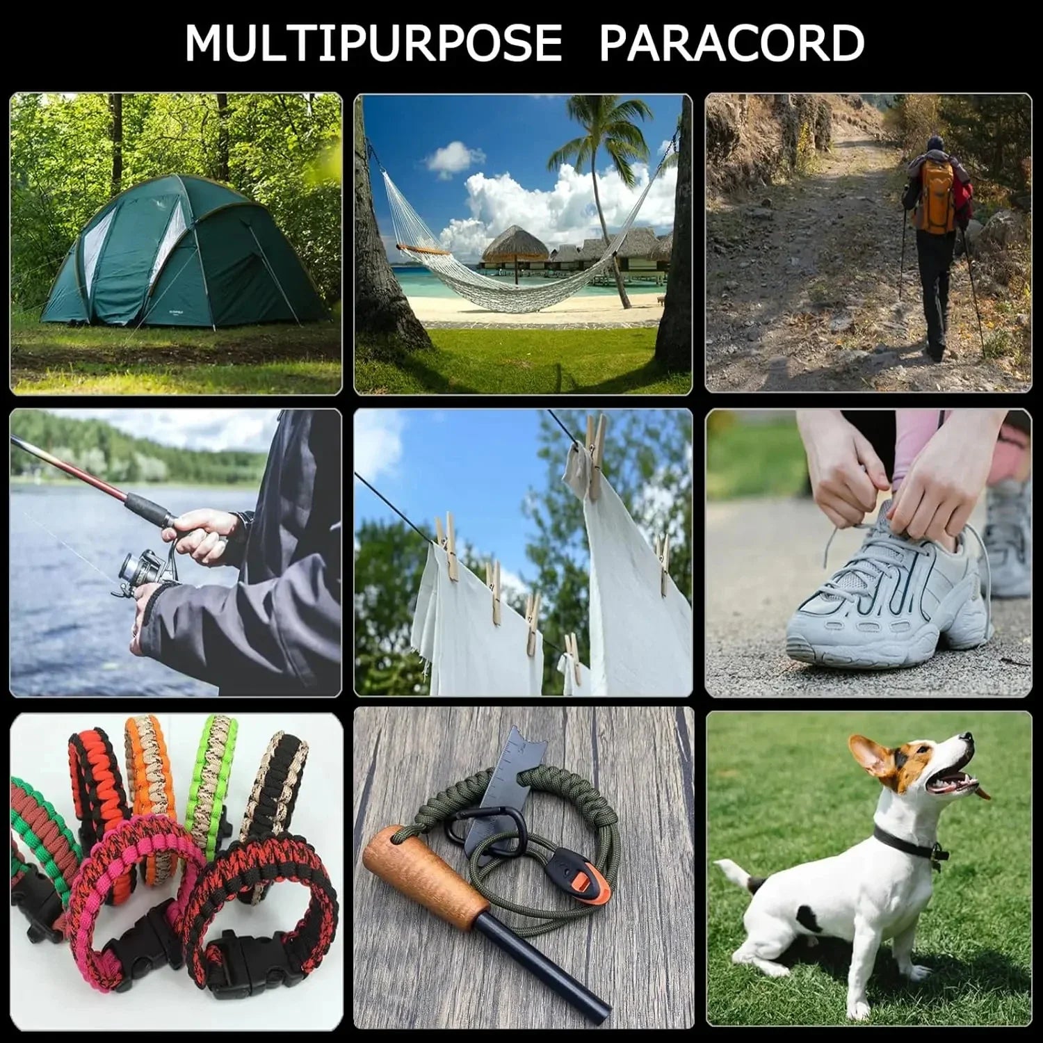 7 Cores 550 Paracord Cord 3 5 10 31 M Dia.4mm For Survival Lanyard Parachute Rope Camping Hiking Clothesline Tent Accessories
