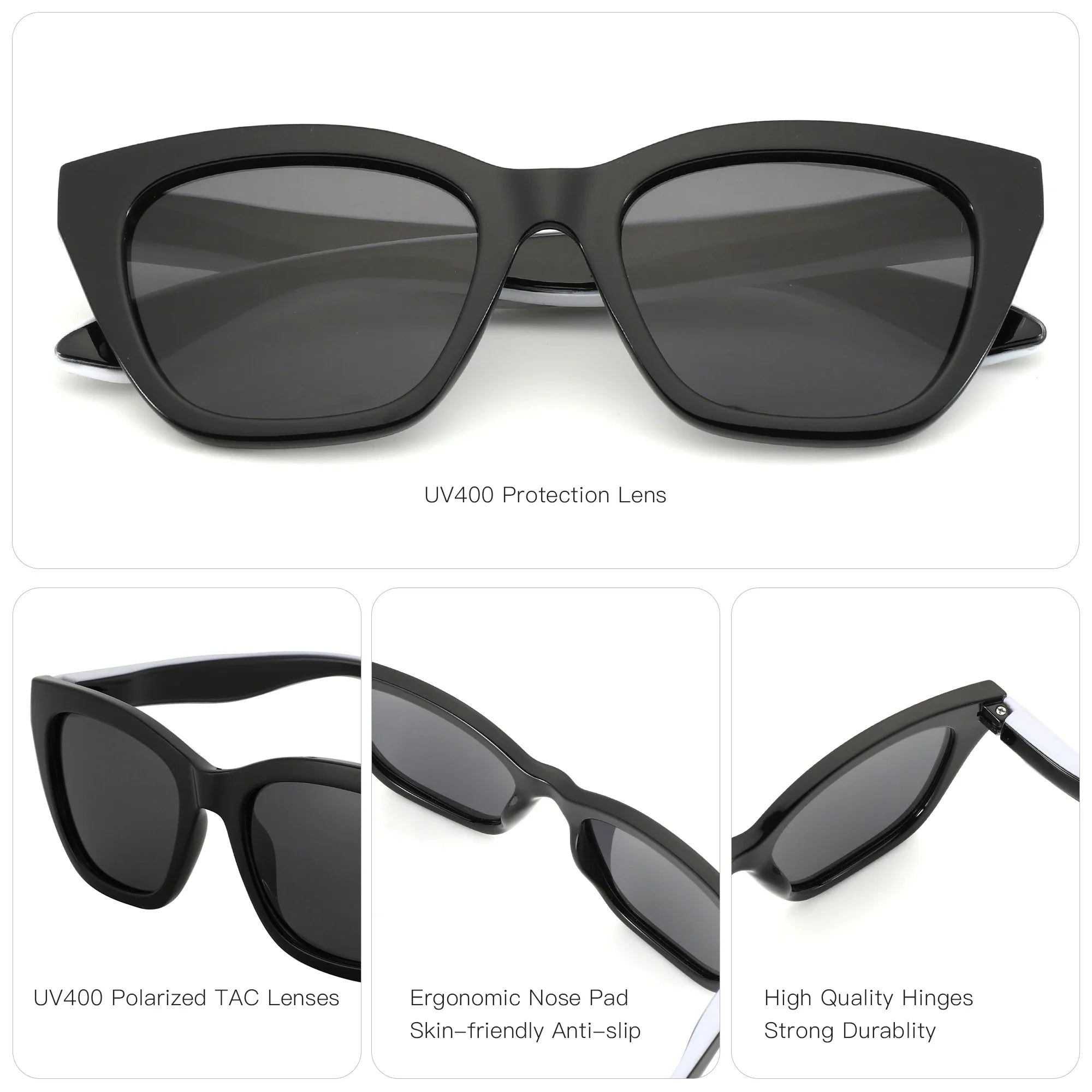ZENOTTIC Square Polarized Sunglasses 2026 Fashion Women Thick Frame UV400 Protection Sun Glasses for Ladies Shopping Gif