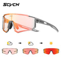 SCVCN Color Photochromic Cycling Glasses Men MTB Cycling Sunglasses Women Road Bike Glasses Outdoor Sports Bicycle Sunglasses