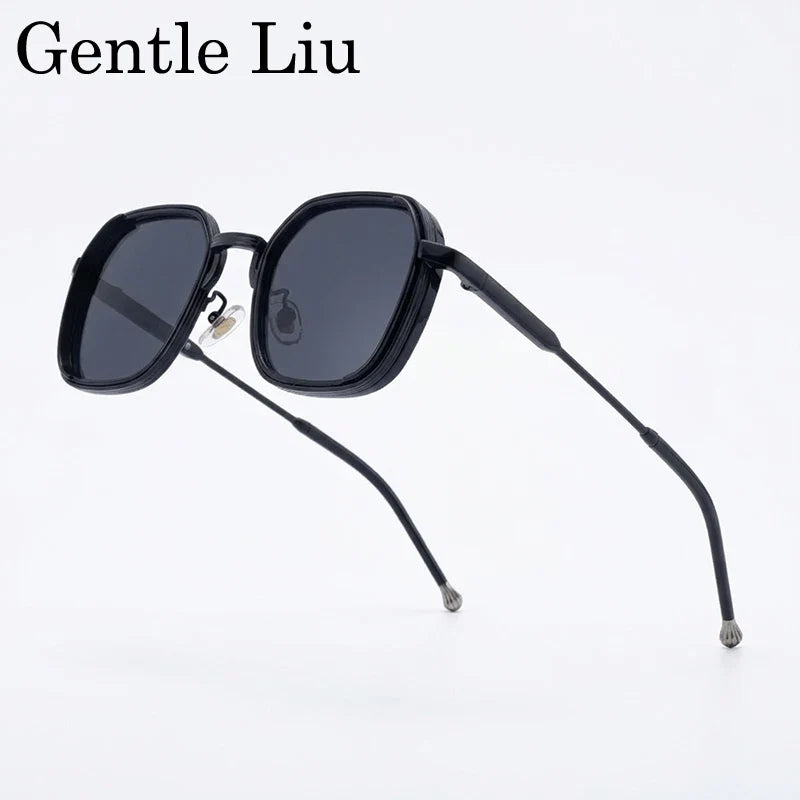 2026 Vintage Steampunk Square Sunglasses Men Polygon Small Metal Frame Sun Glasses Punk Black Eyewear For Male Driving Shades