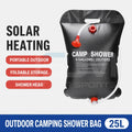 20L/25L Solar Camping Shower Bag Portable Outdoor Shower Bag with Shower Head Foldable Water Storage Bag for Hiking Travel Campi