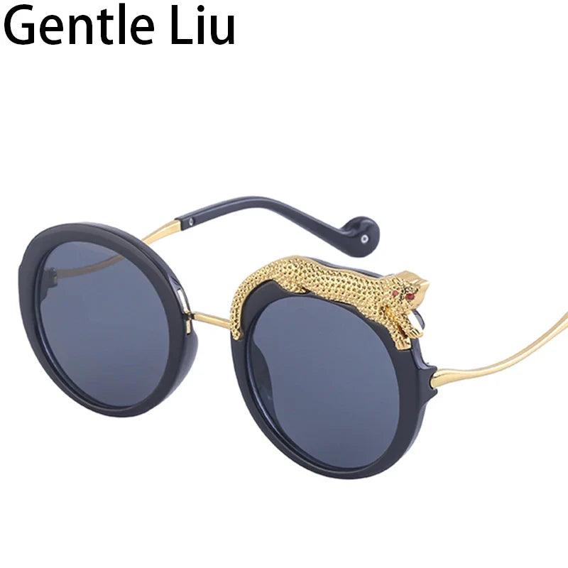 Round Steampunk Sunglass Women 2026 Fashion Luxury Brand Retro Sun Glasses for Ladies Shades Computer Anti Blue Light Eyeglasses
