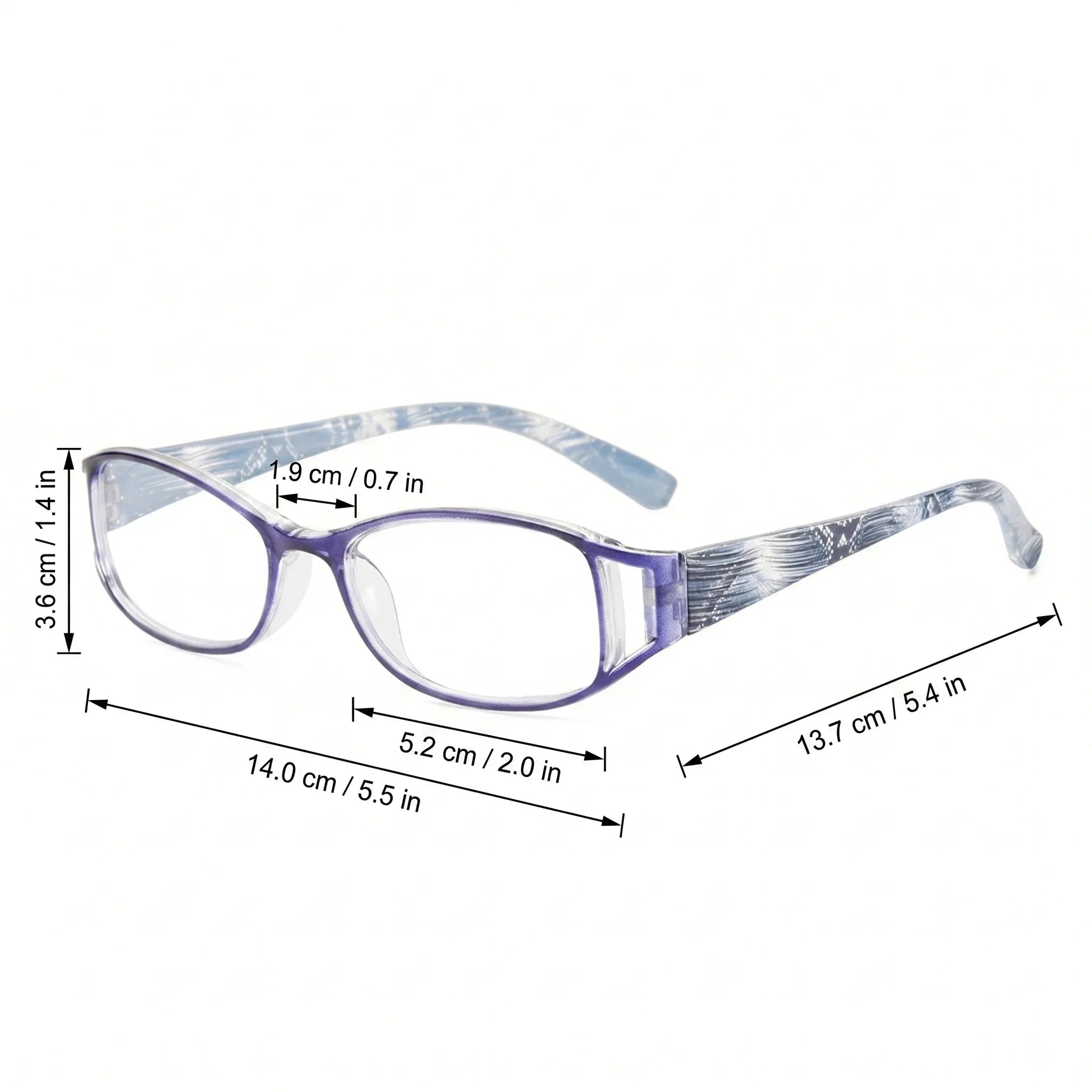 6 Pairs of Women's Rectangular Small Frame Reading Glasses, Textured Printing Design, Anti Blue Light Multi-Color Portable
