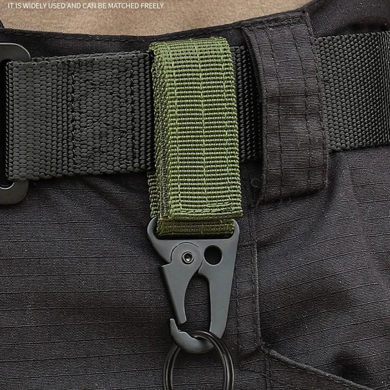 1-3 PCS.Tactical Hanging Buckle Molle Nylon Webbing Carabiner Belt Triangle Keychain for Outdoor Climbing Camping Tool Accessory