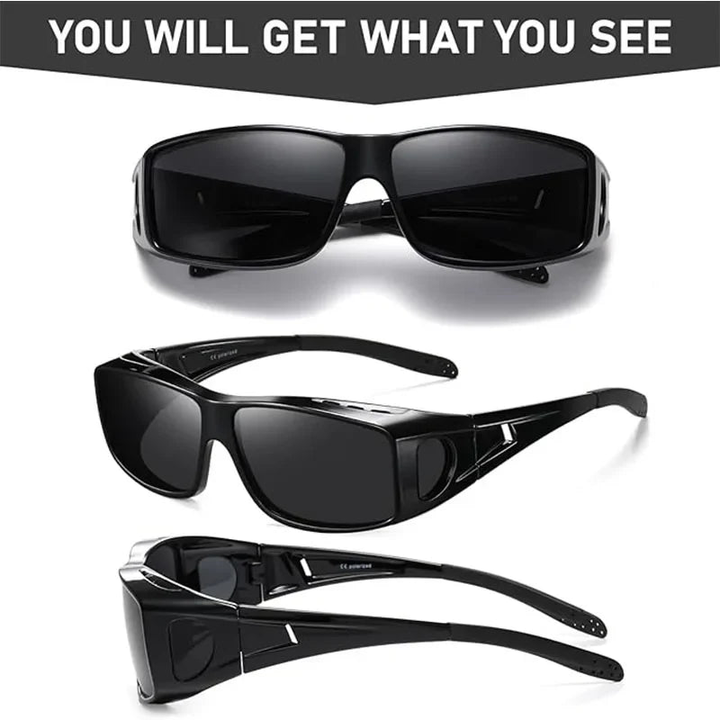 Fit Over Glasses Sunglasses for Women & Men, Stylish Design Polarized Over-Glasses UV Protection