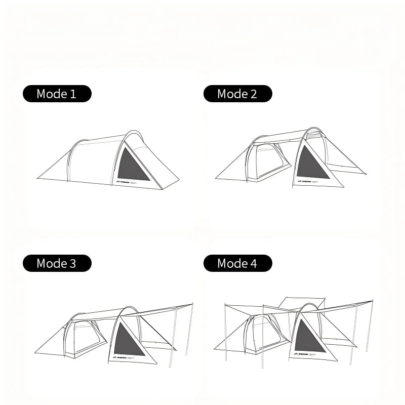 ShineTrip Lightweight 2-Person Tunnel Tent Oxford Cloth Waterproof Sunscreen Portable Outdoor Travel Camping Tent