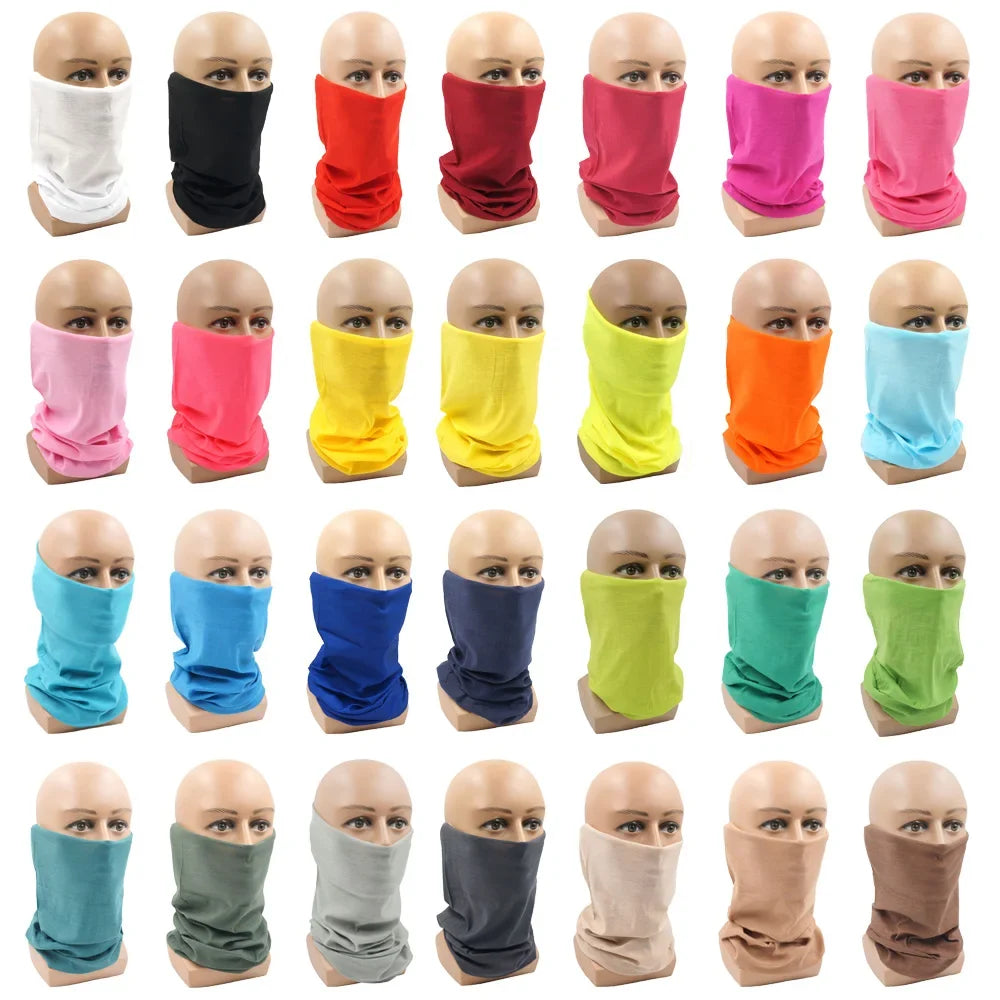 Dyeing Color Neck Gaiter Men Women Plain Bandana Multifunctional Headscarf Windproof Face Shields Seamless Tube Snood Warmer