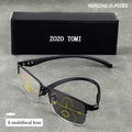 Men Women Square Progressive Multifocal Reading Glasses Photochromic Lens Ultralight Frame Flexible Temple Luxury Designer Glass