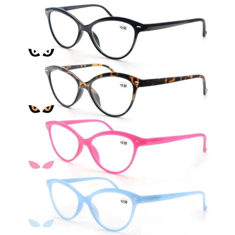 Small face Women Reading Glasses Cat Eye Vintage Fashion Eyeglass Cateye Retro Clear Lens Ladies Ultralight Diopter +1.25 +2.0