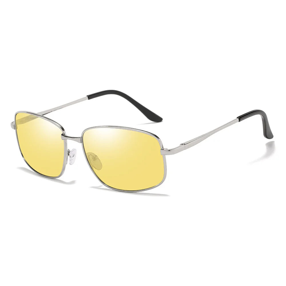 VIVIBEE Polarized Night Vision Glasses for Men Driving 2026 Metal Frame Yellow Nightvision UV400 Women Goggles