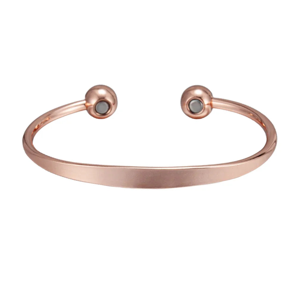 Vinterly Pure Copper Bracelets Magnetic Shiny Adjustable Bangles Arthritis Pain Relief Health Magnet Jewelry Anti Radiation