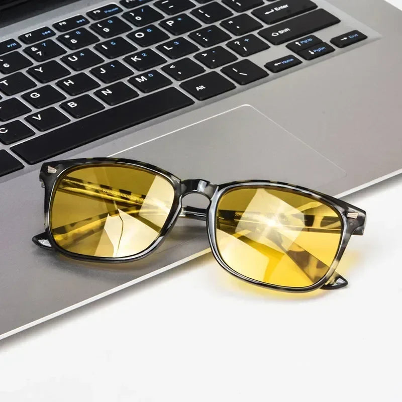SHINU brand polarized anti blue light yellow lenses glasses men women driving eyeglasses night vision fishing eyeglasses