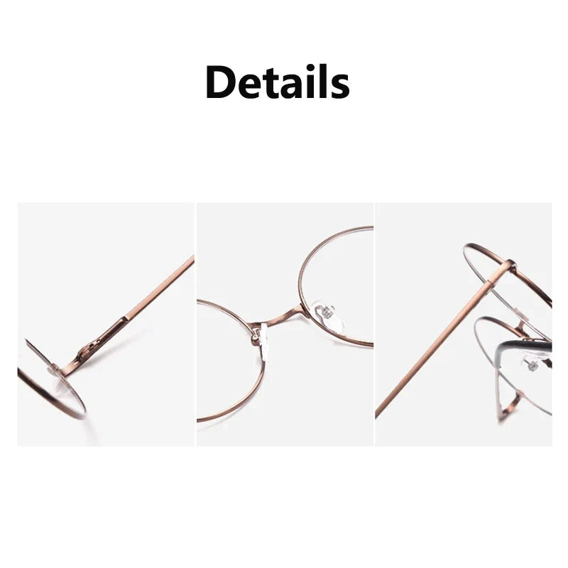 Literary Vintage Round Frame Myopia Glasses Diopter -1.0 -1.5 -2.0 -2.5 3.0 3.5 4.0 Unisex Anti-radiation Nearsighted Eyeglasses