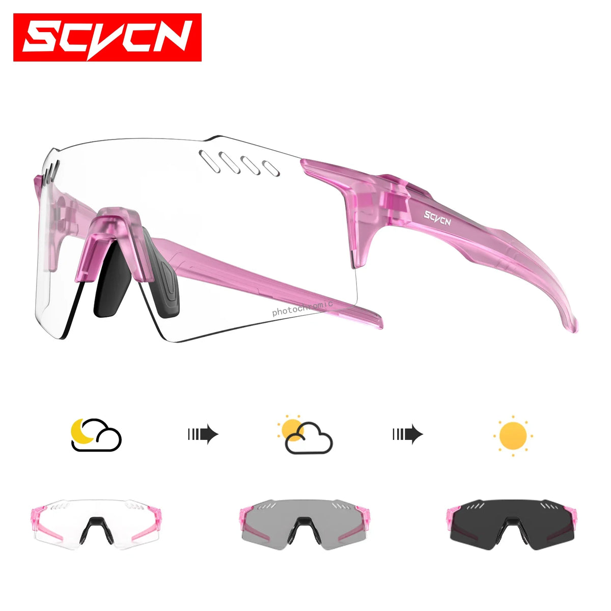 SCVCN Photochromic Cycling Sunglasses Men MTB Cycling Glasses Women Road Bike Glasses Outdoor Bicycle Sunglasses
