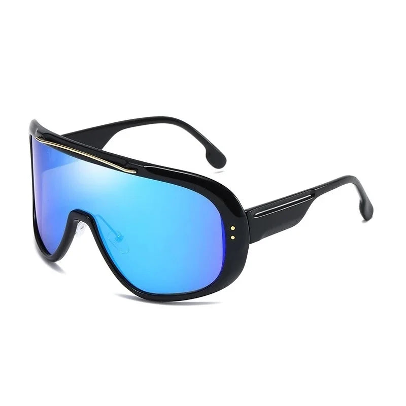 Mirror Shield Visor Mask Sunglasses Women Men 2023 Oversized Windproof Glasses One Peice Big Frame Goggles Shades Sport UV400