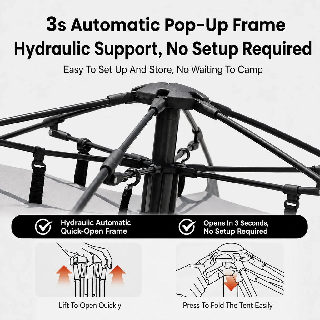 Sonuto Outdoor 3-4P One-Touch Camping Tent Quick Automatic Opening Beach Fishing Tent Family Travel Picnic Park Anti-UV Shade
