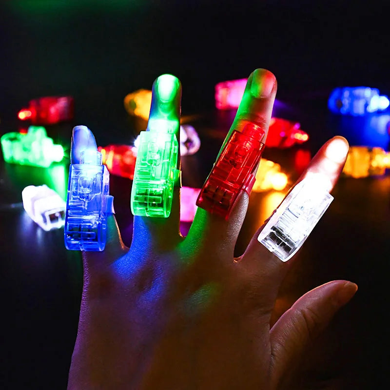 20Pcs 6 Color Luminous LED Finger Lights Glow In The Dark Finger Flashlights Toys For Kids Birthday Wedding Rave Party Supplies