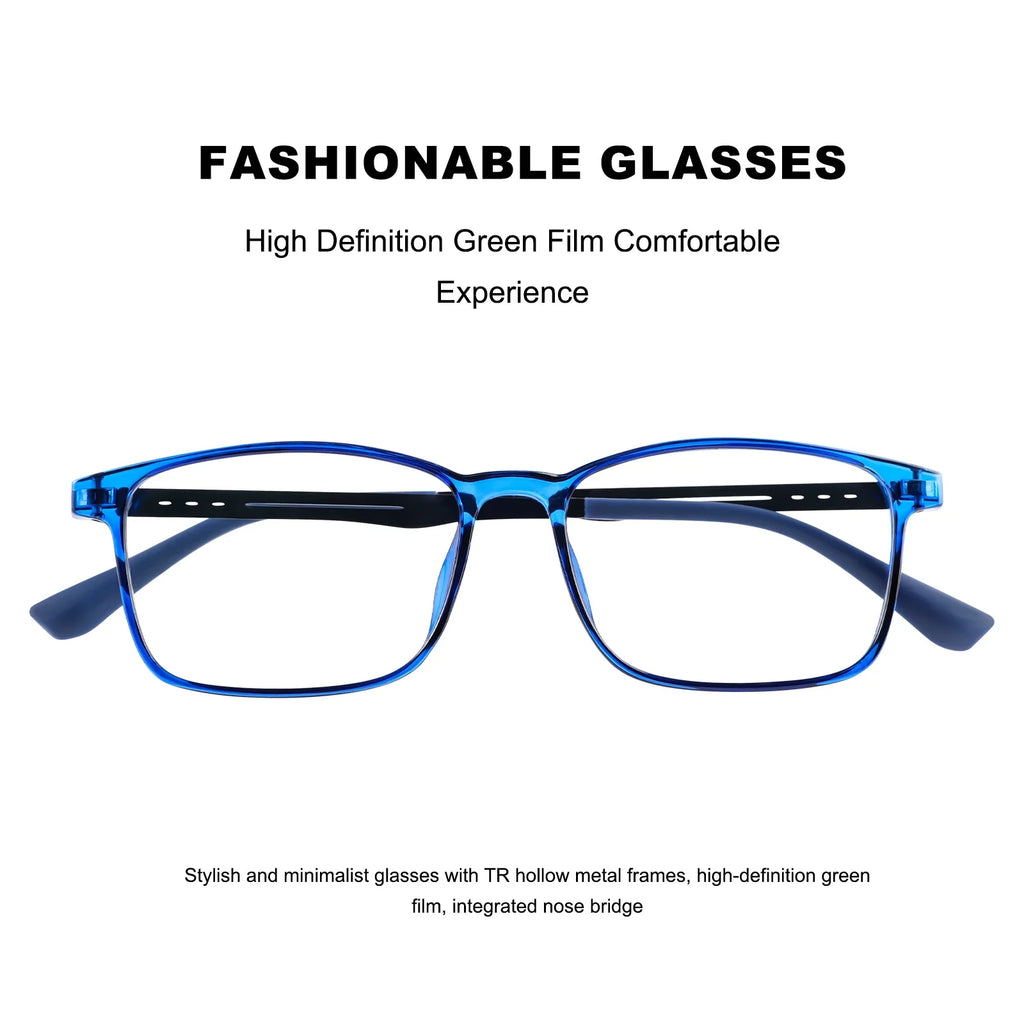 Titanium Alloy Reading Glasses Men Women Light&Thin Anti Blue Light Blocking Presbyopic Eyeglasses Flexible Square Computer Lens