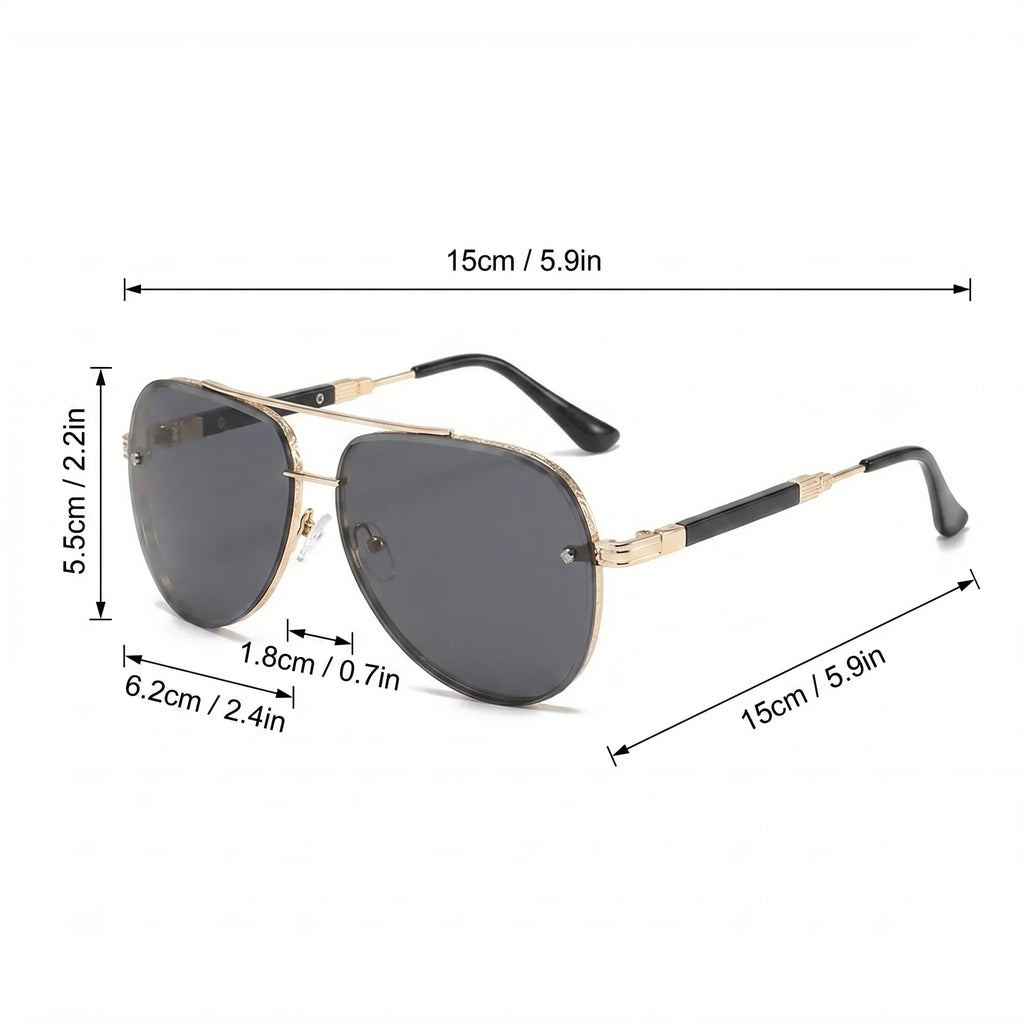 VIOLA MAG Retro Metal Gradient Toad Mirror, Unisex Daily Glasses for Commuting and Driving Decoration, with Glasses Bag