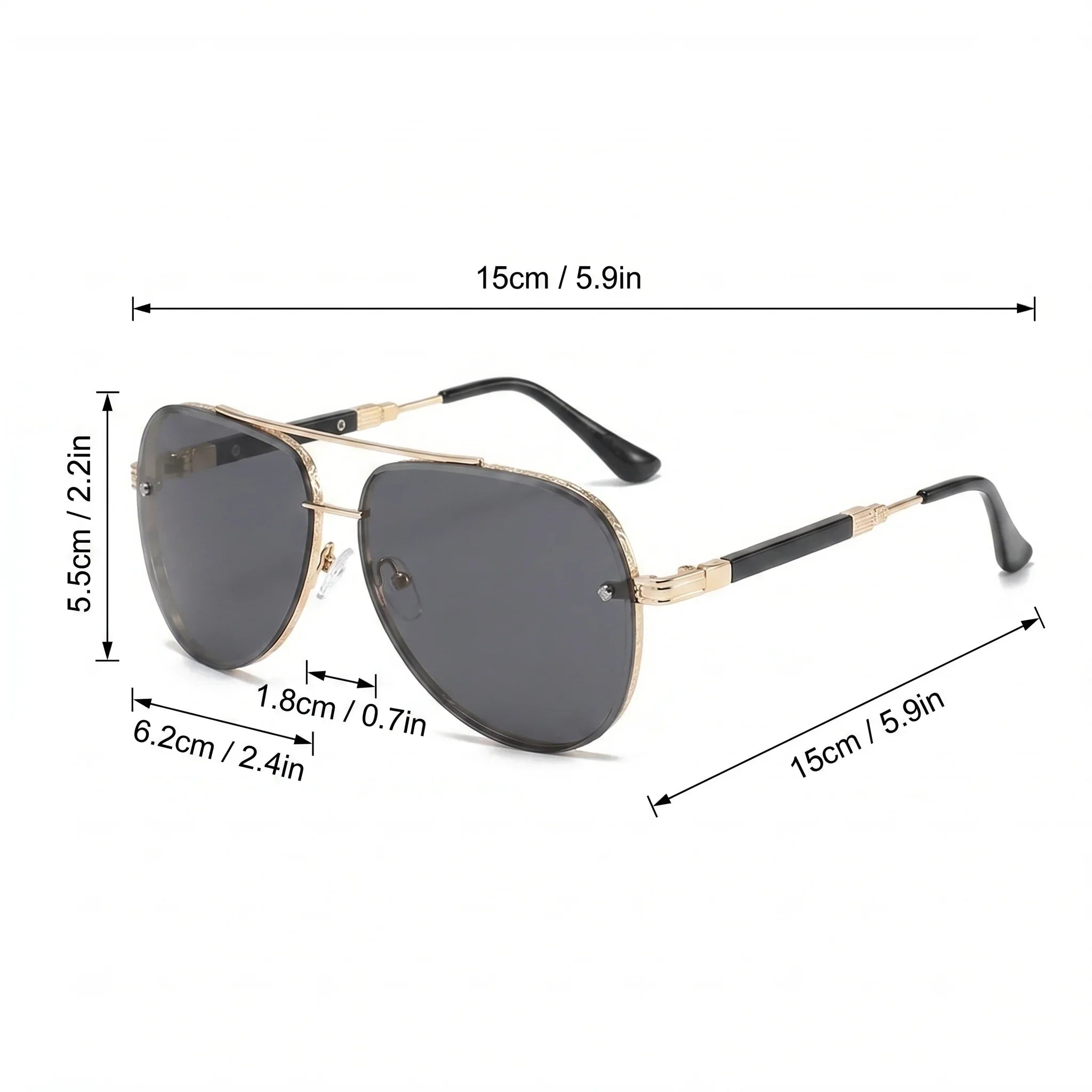 VIOLA MAG Retro Metal Gradient Toad Mirror, Unisex Daily Glasses for Commuting and Driving Decoration, with Glasses Bag