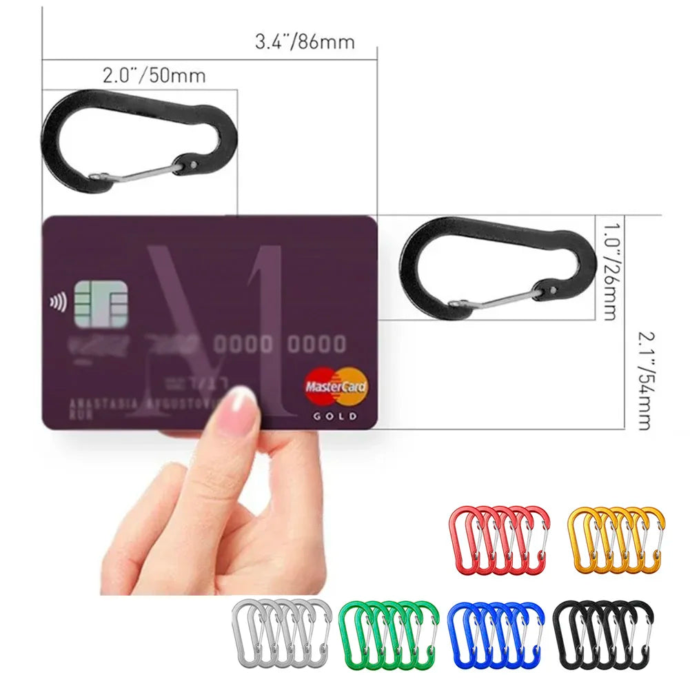 1/6/12pcs Aluminum Carabiner Clip Keychain Carabiners Lock Buckle Snap Outdoor Multi Tool Backpack Camping Hiking Fishing Hook