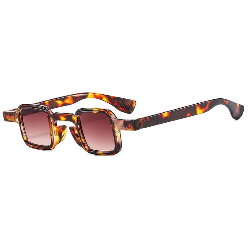 Ins Popular Fashion Small Square Sunglasses Women Retro Punk Shades UV400 Men Clear Ocean Lens Trending Rivets Sun Glasses