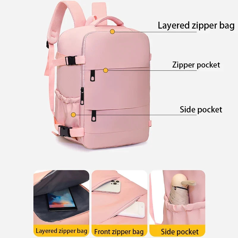 Everyday Versatile Water-resistant Laptop Backpack Trendy Unisex Design, Side Pockets for Water Bottle and Small Accessories