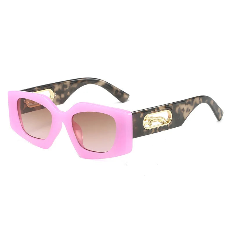 New Cat Eye Sunglasses Women Men Square Gradients Lens PC Frame Leopard Decorate Brand Designer Sun Glasses UV400 Shades