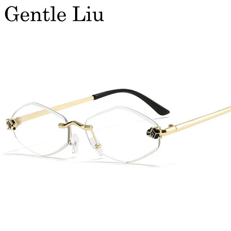 Fashion Rimless Hexagon Sunglasses Women 2026 Luxury Brand Y2K Punk Sexy Travel Sun Glasses For Ladies Frameless Rhombus Eyewear