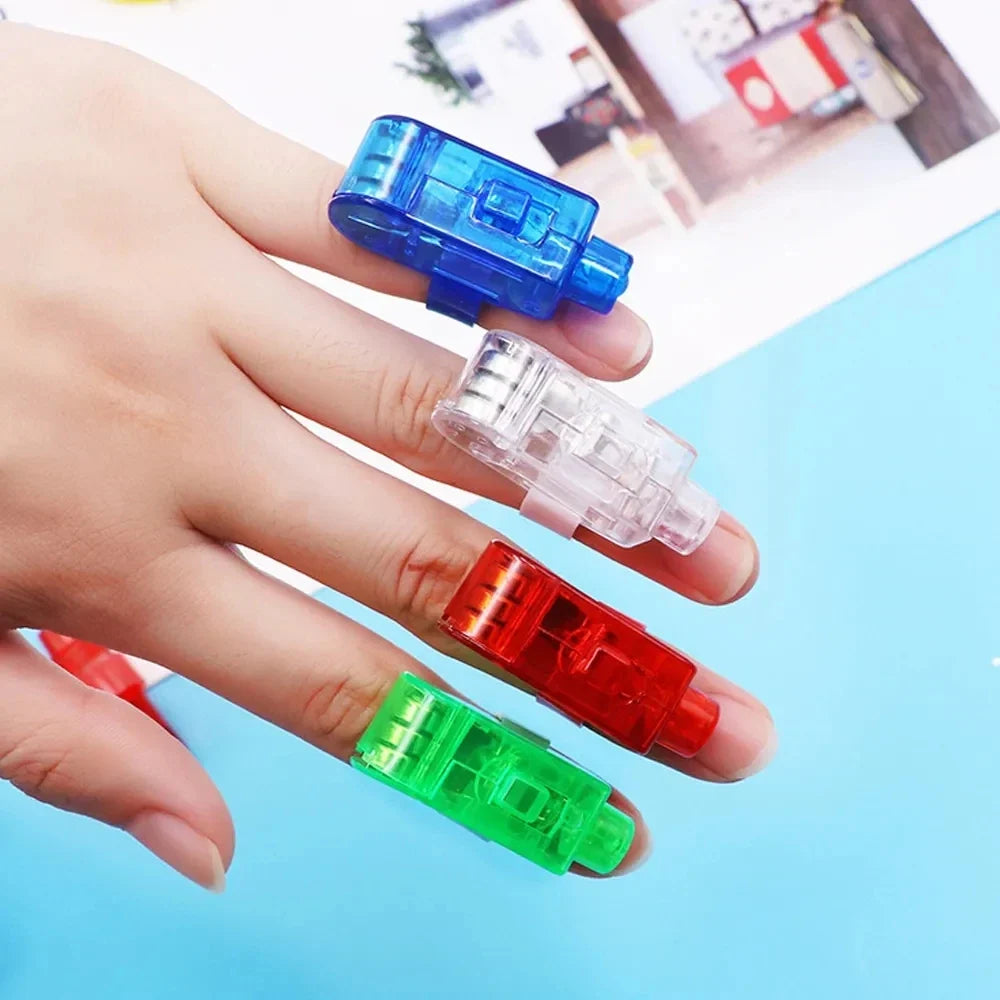 60pcs LED Laser Finger Ring Fingerlights LED Finger Lights Plastic Flashing Light Up Ring Finger Lights for Kids Halloween Raves