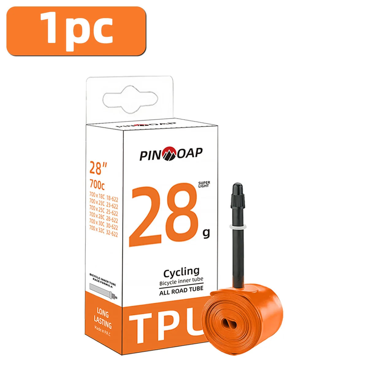 PINMOAP Road Bike Inner Tube Ultra Light Tpu Bicycle Inner Tube 700x28-32c Durable Anti Perforation Inner Tube Essential Riding