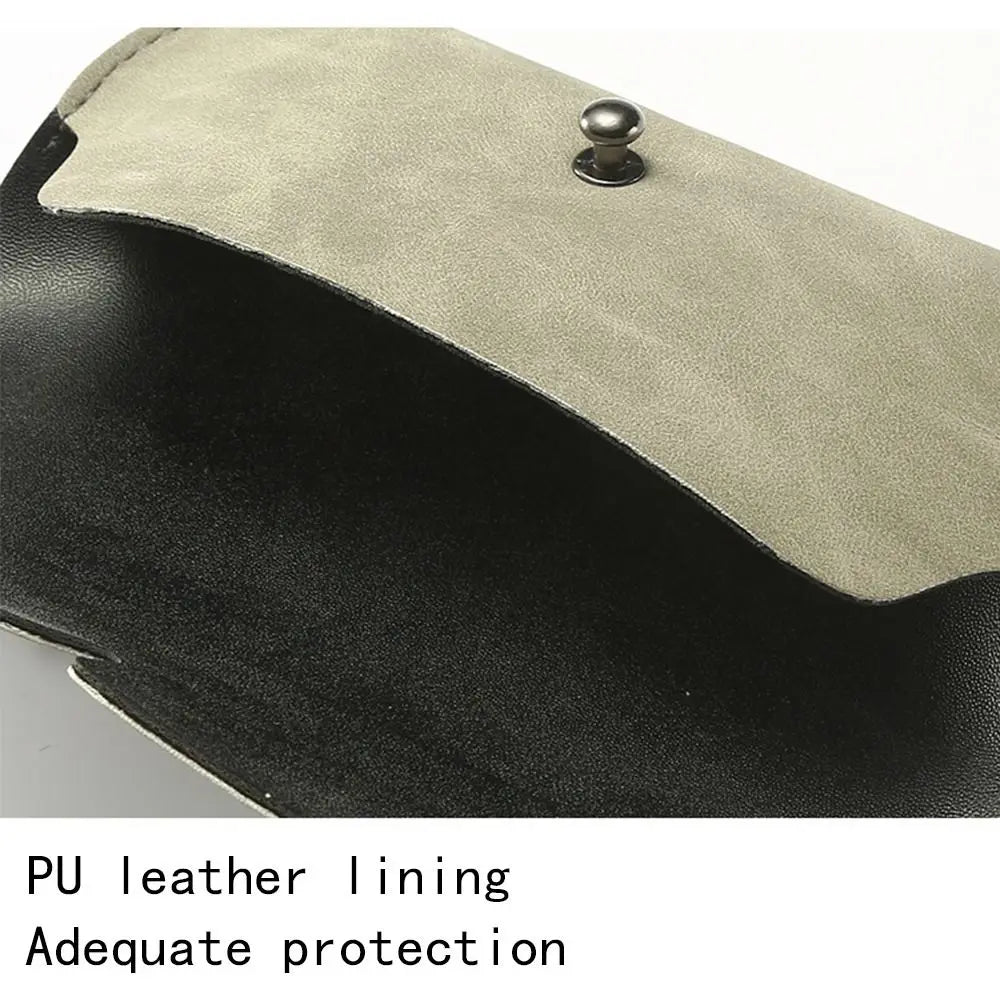 Fashion PU Leather Glasses Case Anti-knock Waterproof Sunglasses Storage Box with Pull Cord Sunglasses Pouch Eyewear Accessories