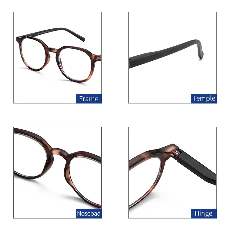ZENOTTIC Retro Circular Anti-blue Light Glasses Blue Light Blocking Round Computer Eyeglasses for Unisex Fashion 420007