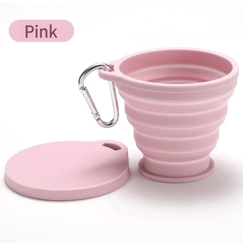Outdoors Silicone Folding Cup with Hanging Hole Creative Water Travel Portable Washing Fashion Travel Silicone