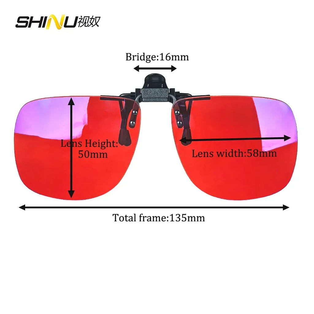 Polarized Clip-On Glasses Yellow Lenses For Night Vision Red Lenses Better Sleep Orange Gaming Glasses Blue Light Blocking