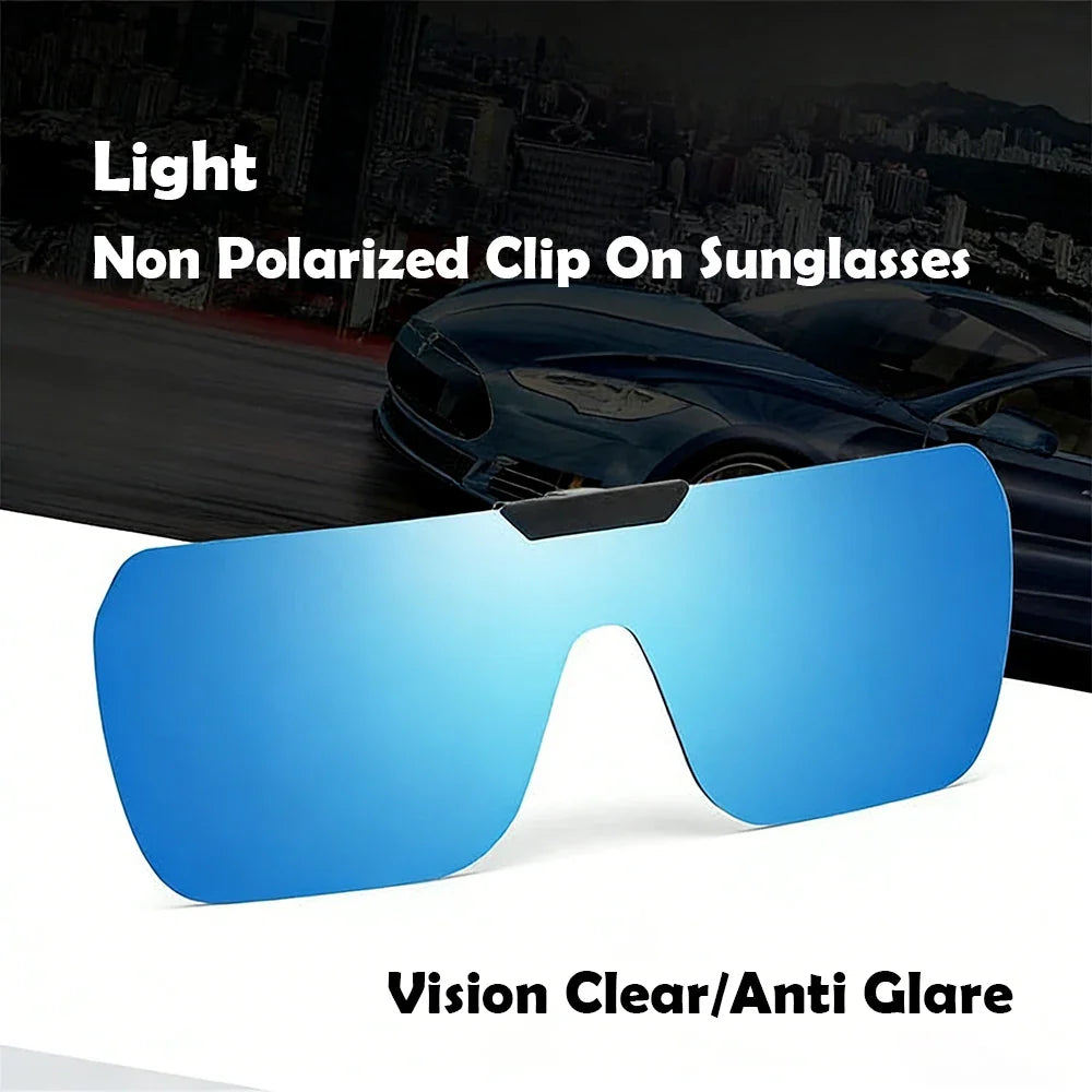 VIVIBEE Non Polarized Flip Up Clip On Sunglasses for Car Driving Dark Anti Glare Lens Shades See Digital Screen Sun Glasses