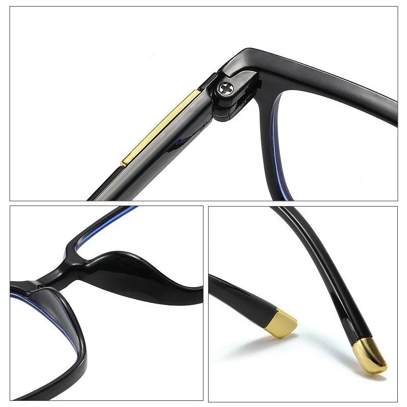 Square-framed reading glasses, anti-blue light and anti-fatigue, specially designed for middle-aged and elderly people, unisex.