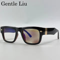 Retro Steampunk Square Photochromic Sunglasses Men Luxury Brand Design Oversized Thick Frame Rivet Sun Glasses For Male Eyewear