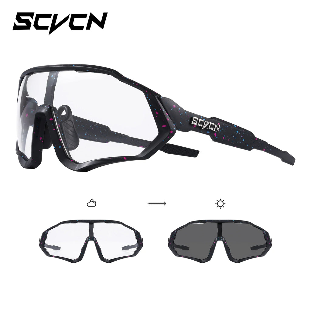 SCVCN Photochromic Cycling Sunglasses Outdoor Sports Running Drving Glasses Road MTB Bicycle Goggles  UV400 Safety Bike Eyewear