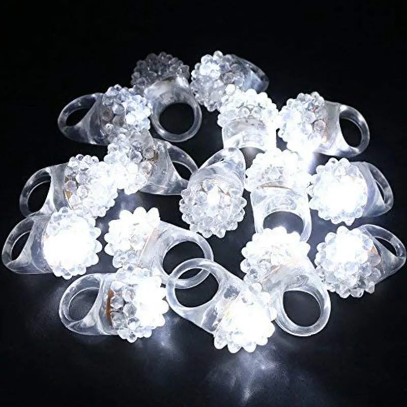 White LED Ring Light up Rings Soft Rubber Flashing Bumpy Rings Rave Wedding Party Luminous Toys Glowing Rings Glow In The Dark