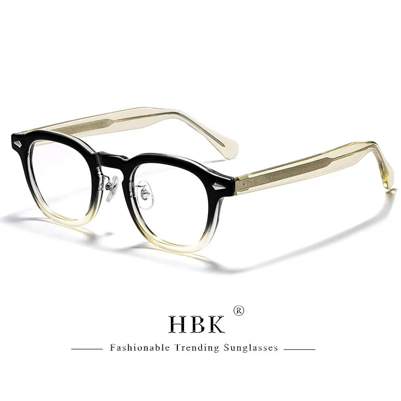 HBK Retro Men's Eyeglass Frames Luxury Anti BlueLight Lenses TR-90 Frame Glasses Women's Reading Computer Eyewear