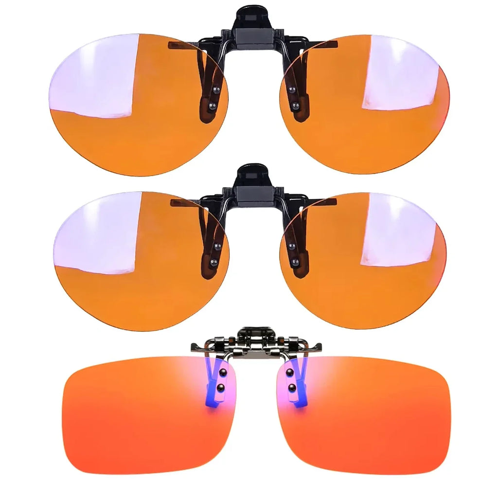 Anti Blue Light Lenses Clip On Red Lenses Better Sleep Clip On Orange Lens For Gaming Or Working Yellow Driving Lens Polarized