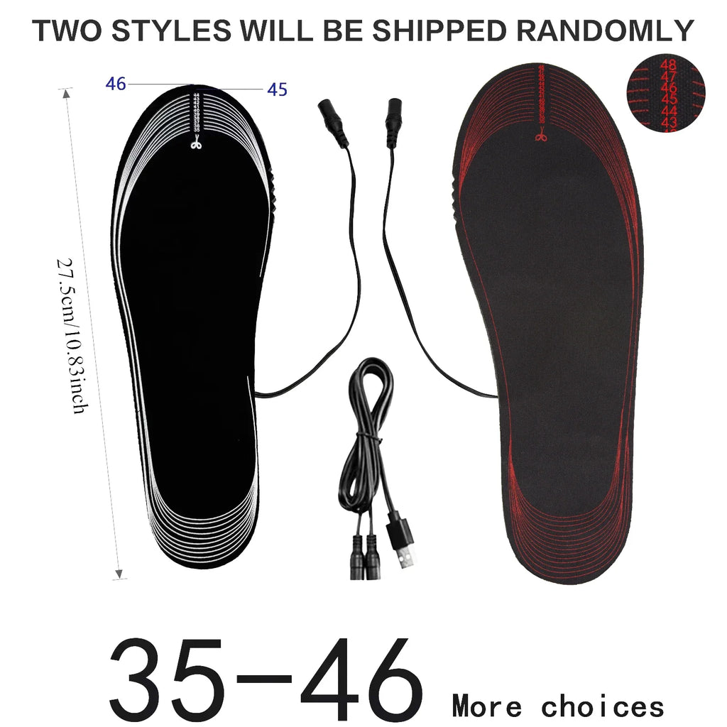 USB Heated Insoles Shoe Electric Foot Warming Pad Feet Warmer Sock Pad Mat Winter Outdoor Sports Heating Insole Winter Warm