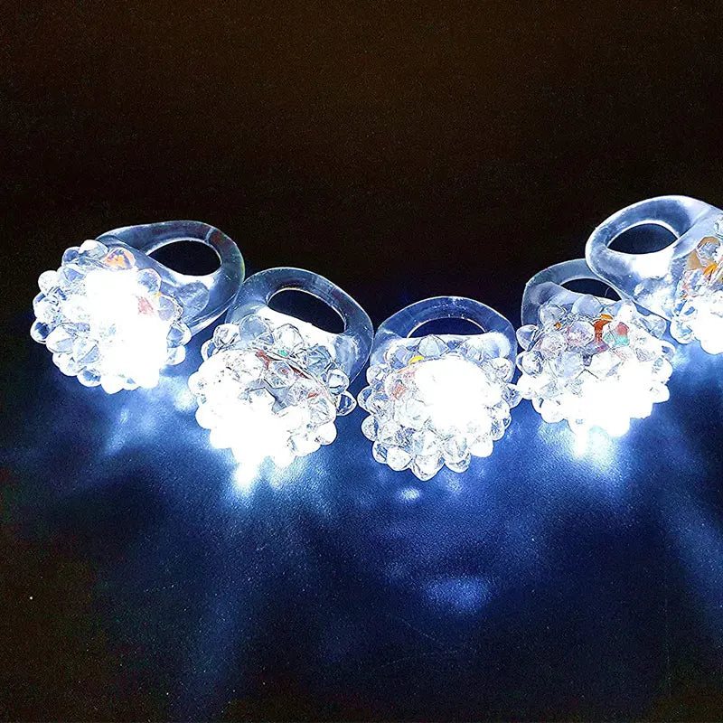 White LED Ring Light up Rings Soft Rubber Flashing Bumpy Rings Rave Wedding Party Luminous Toys Glowing Rings Glow In The Dark