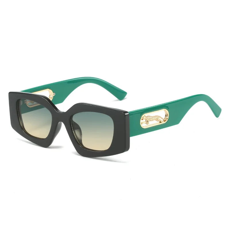 New Cat Eye Sunglasses Women Men Square Gradients Lens PC Frame Leopard Decorate Brand Designer Sun Glasses UV400 Shades